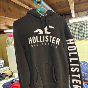 Hollister Black Hoodie with White Logo